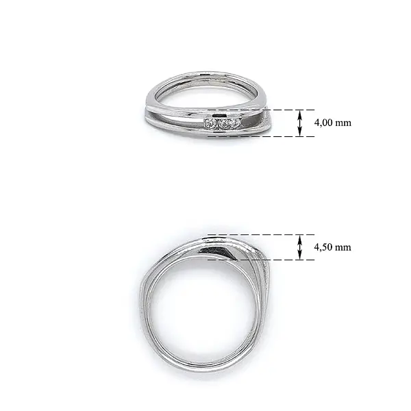 Ring with White Gold Zircons