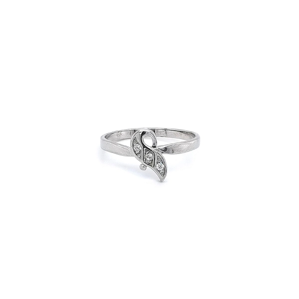 Ring with White Gold Zircons