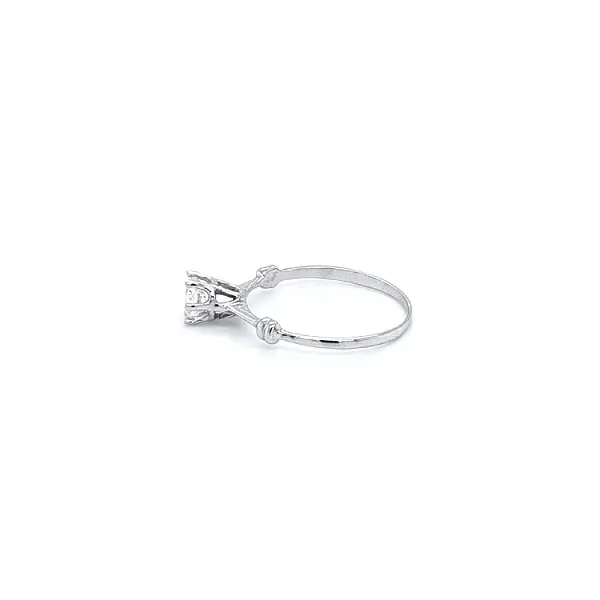Engagement Ring with White Gold Zircon