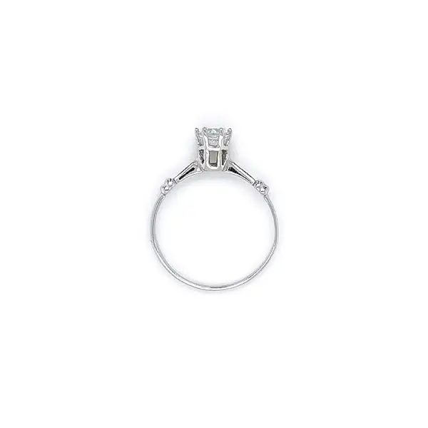 Engagement Ring with White Gold Zircon
