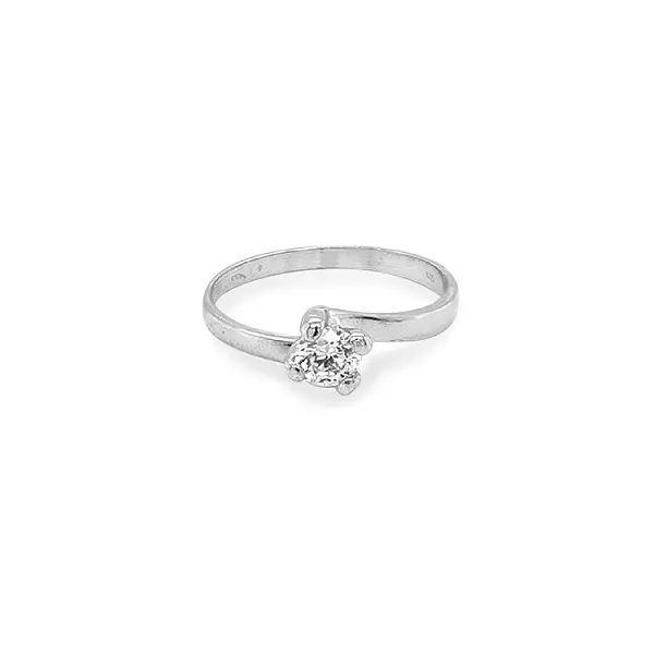 Gold Engagement Ring with Zircon