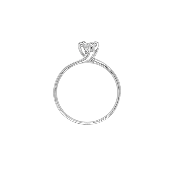 Gold Engagement Ring with Zircon