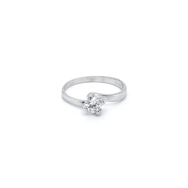 Engagement Ring with White Gold Zircon