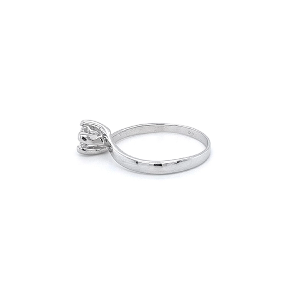 Engagement Ring with White Gold Zircon