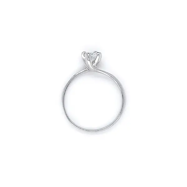 Engagement Ring with White Gold Zircon