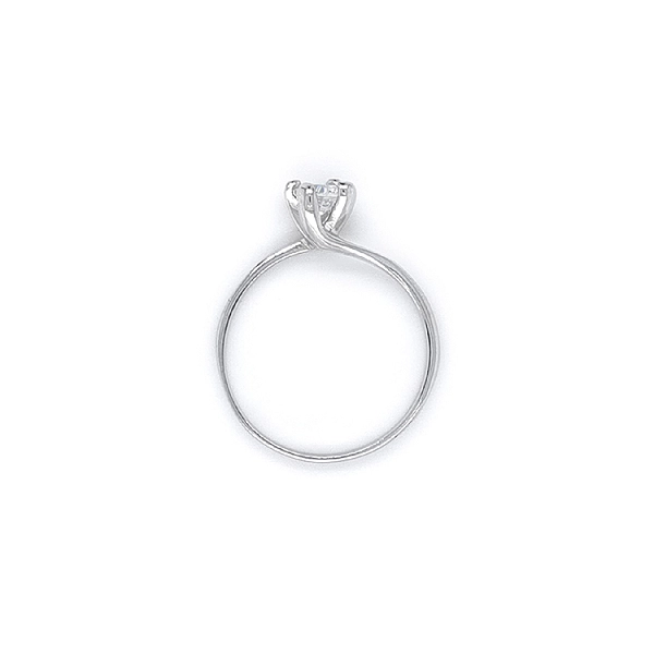 Engagement Ring with White Gold Zircon
