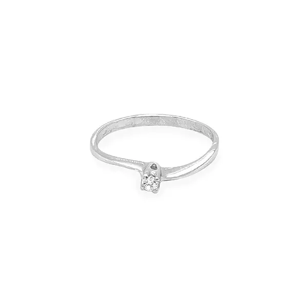 Gold Engagement Ring with Zircon