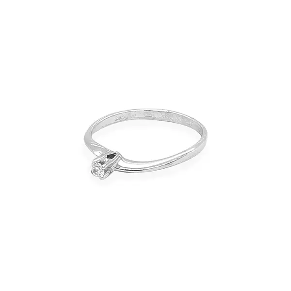 Gold Engagement Ring with Zircon