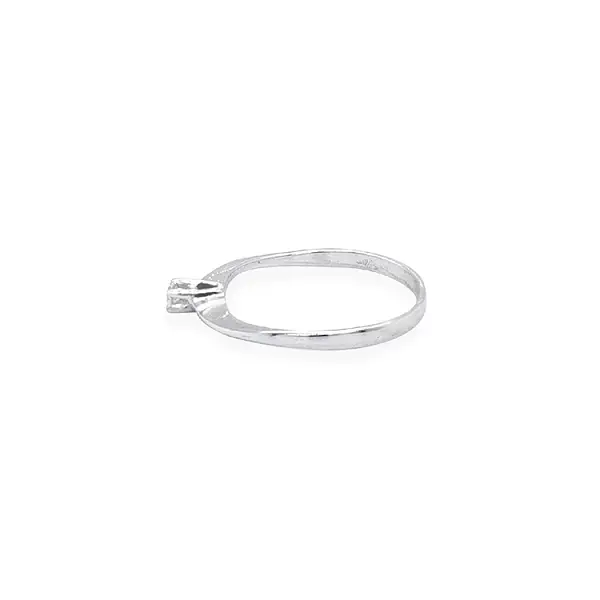 Gold Engagement Ring with Zircon