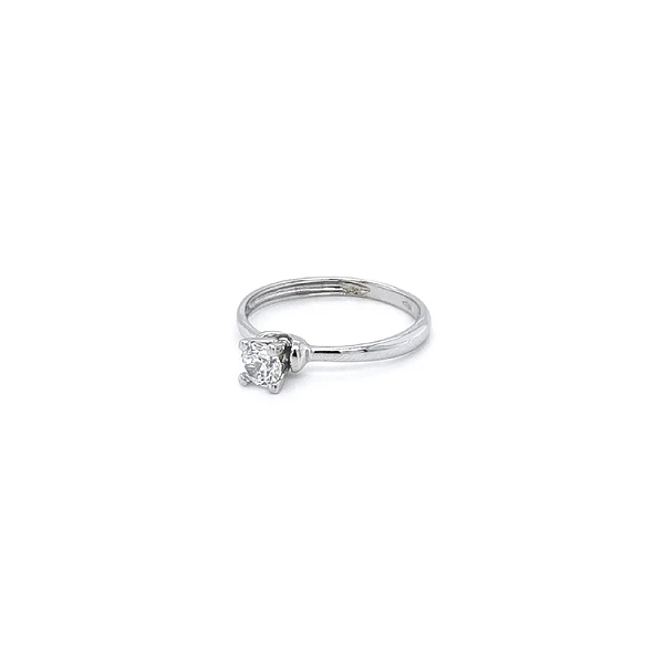 Engagement Ring with White Gold Zircon