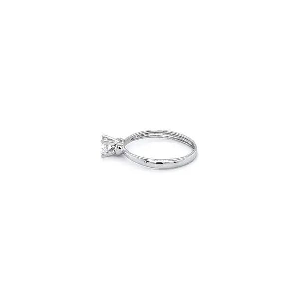 Engagement Ring with White Gold Zircon
