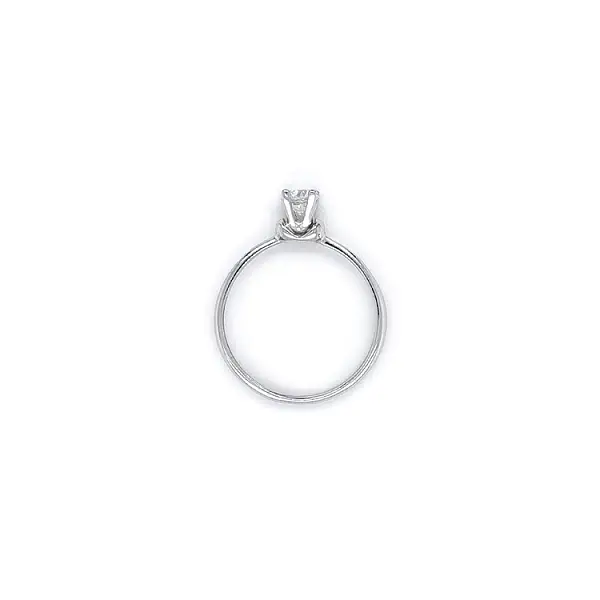 Engagement Ring with White Gold Zircon