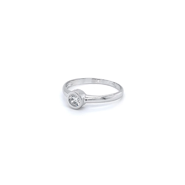 Engagement Ring with White Gold Zircon