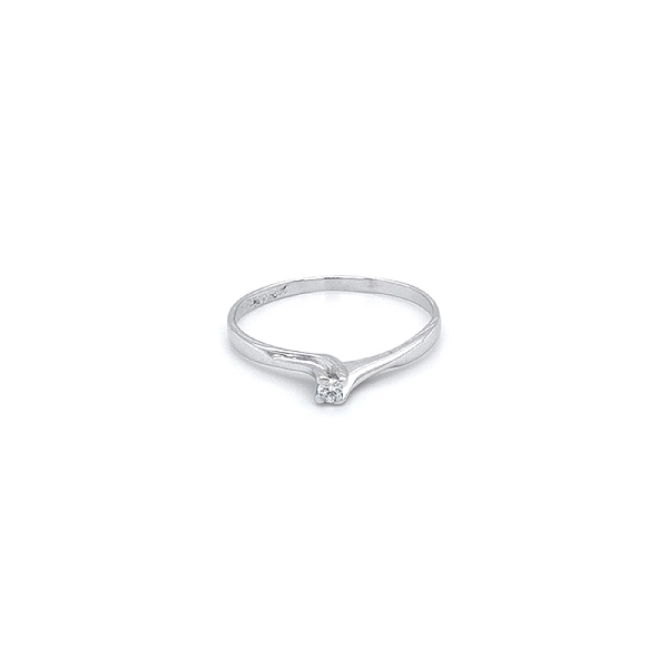 Engagement Ring with White Gold Zircon