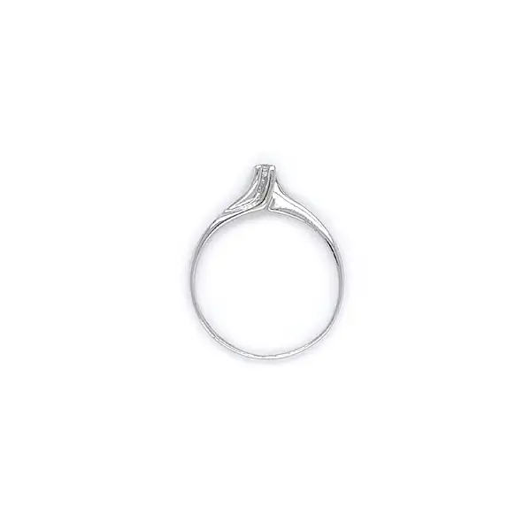 Engagement Ring with White Gold Zircon