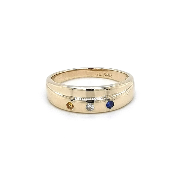 Gold Ring with Colored Stones