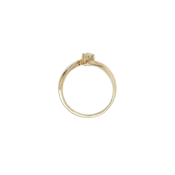Gold Engagement Ring with Zircon