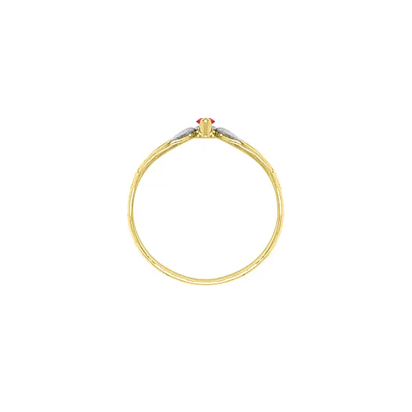 Exclusive Two-Tone Gold Ring with Ruby