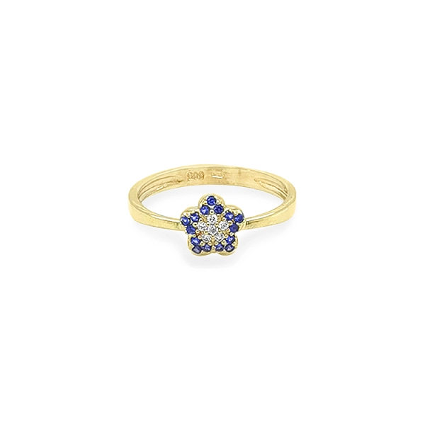 Gold Ring with Colored Stones