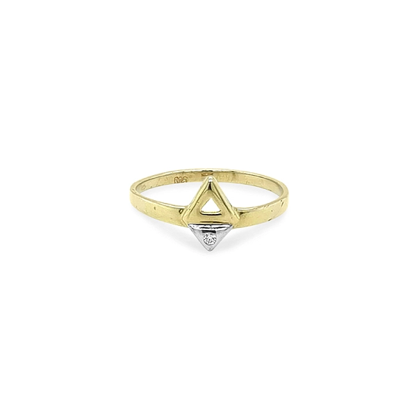 Gold Ring with Zircon