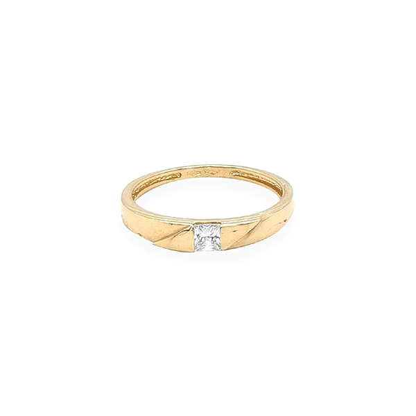 Gold Ring with Zircon