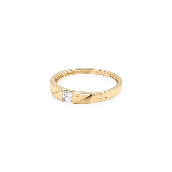 Gold Ring with Zircon