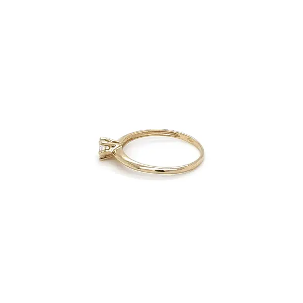 Gold Engagement Ring with Zircon