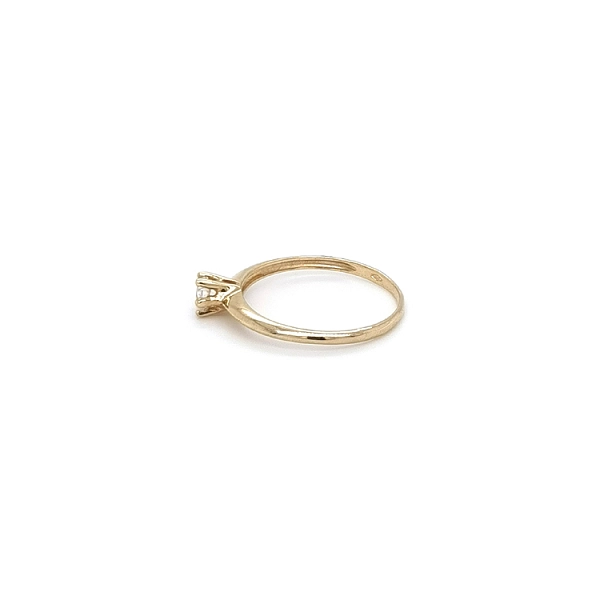 Gold Engagement Ring with Zircon