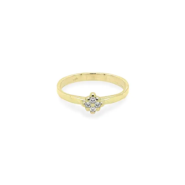Gold Ring with Zircons