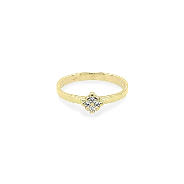 Gold Ring with Zircons