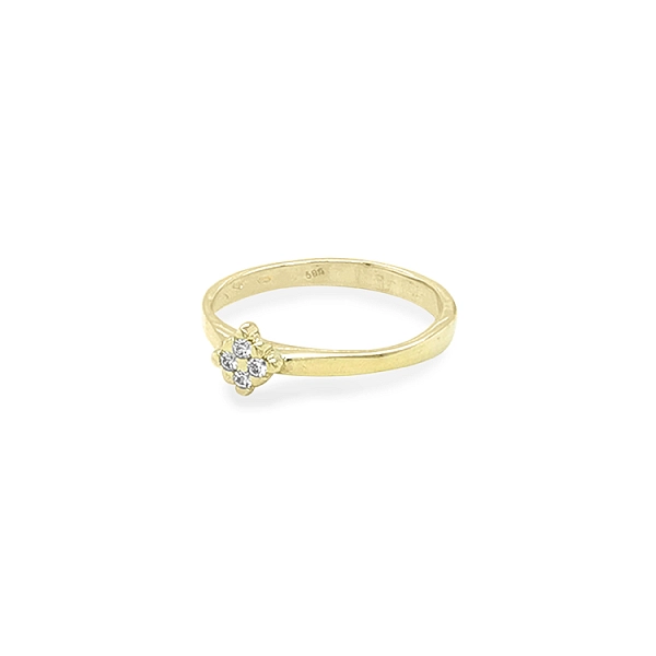 Gold Ring with Zircons