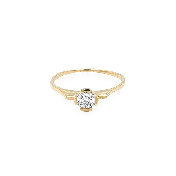 Gold Ring with Zircon