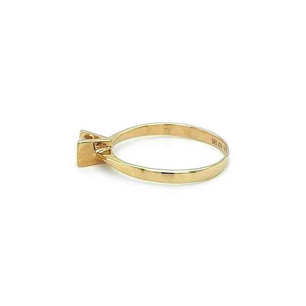 Gold Engagement Ring with Zircon
