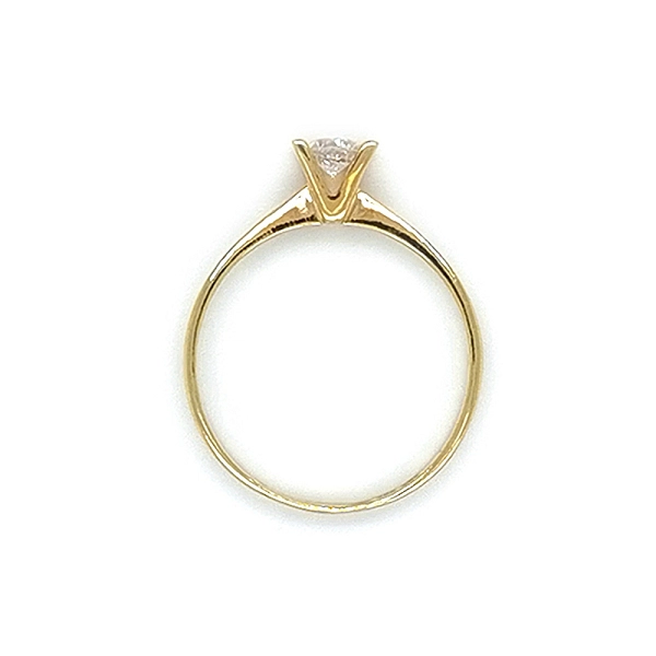Gold Engagement Ring with Zircon