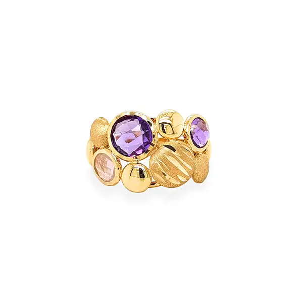 Gold Ring with Colored Stones