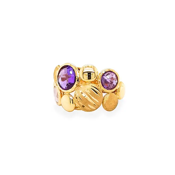 Gold Ring with Colored Stones
