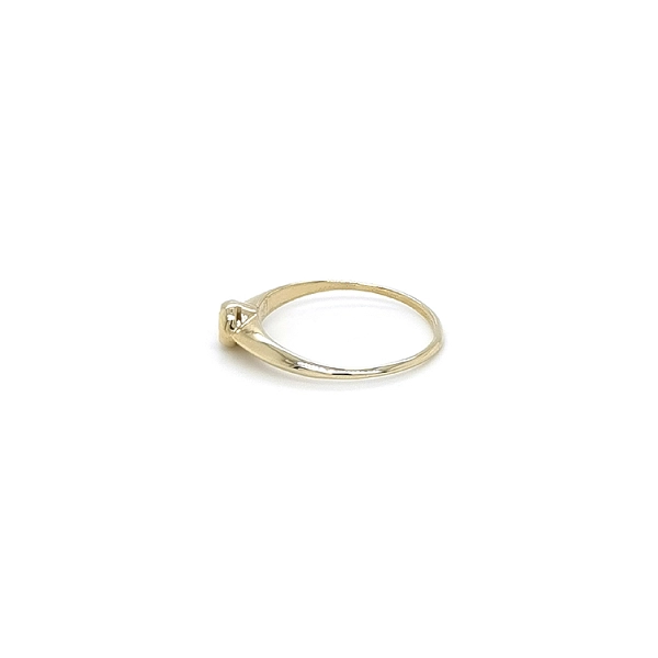 Gold Engagement Ring with Zircon