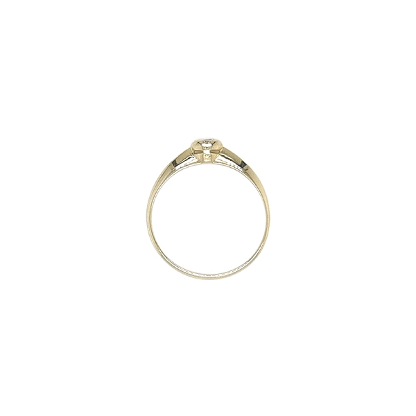 Gold Engagement Ring with Zircon