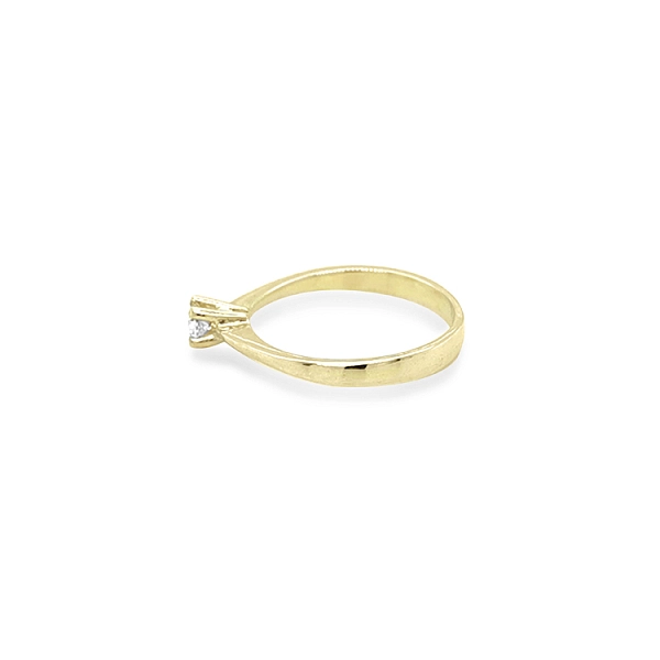 Gold Engagement Ring with Zircon
