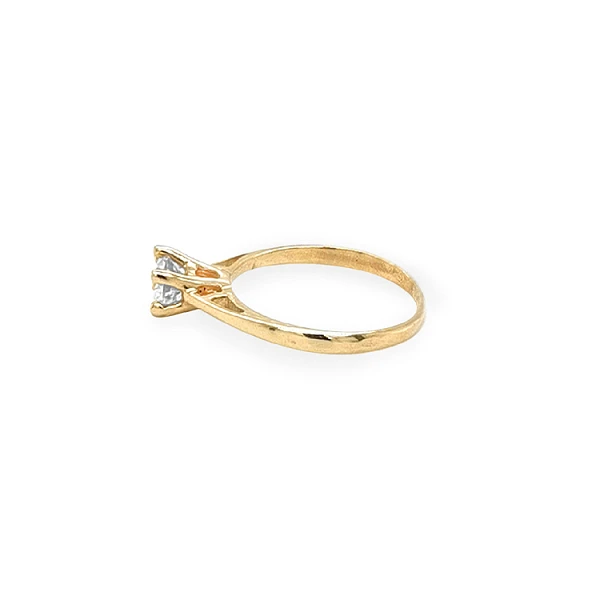 Gold Engagement Ring with Zircon