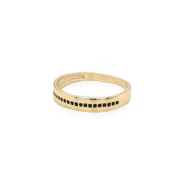 Gold Ring with Black Zircons
