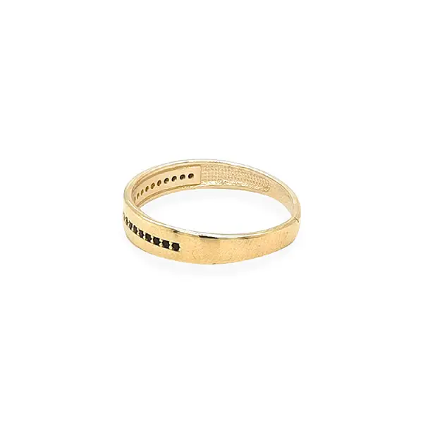 Gold Ring with Black Zircons
