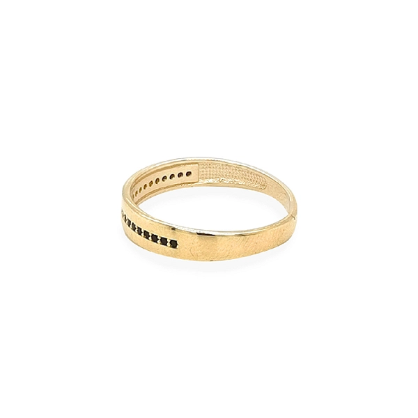 Gold Ring with Black Zircons