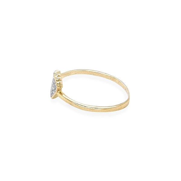 Gold Ring Baby Feet with Zircones