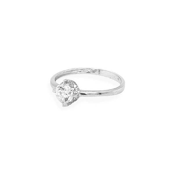 Gold Engagement Ring with Zircones