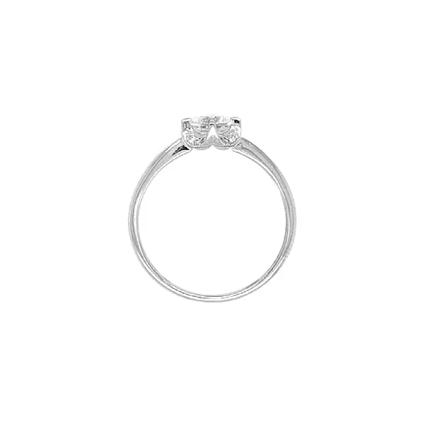 Gold Engagement Ring with Zircones