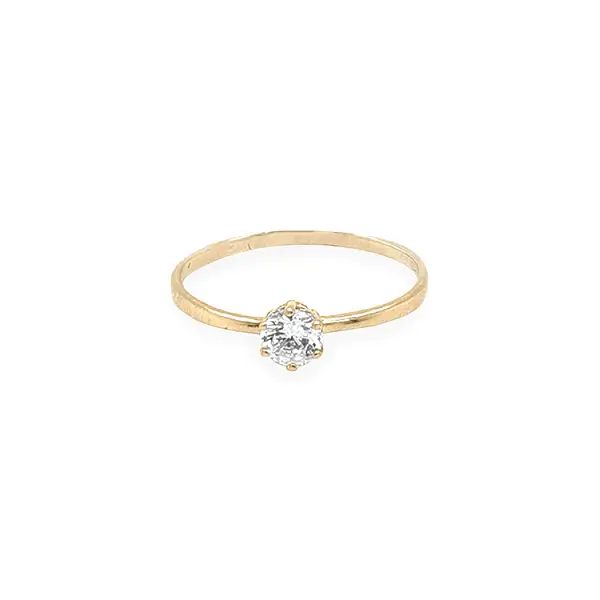 Gold Ring with Zircon