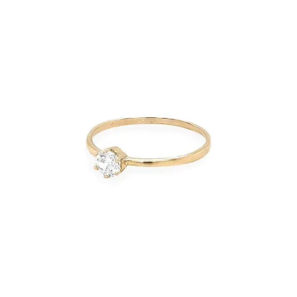 Gold Ring with Zircon