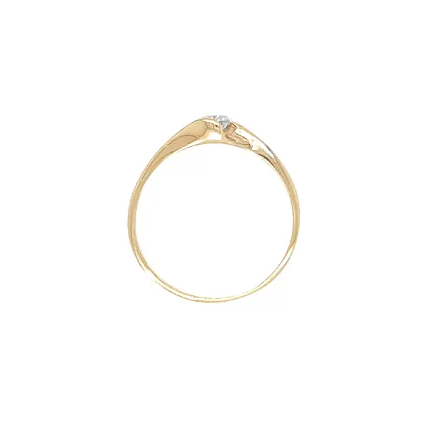 Gold Engagement Ring with Zircon