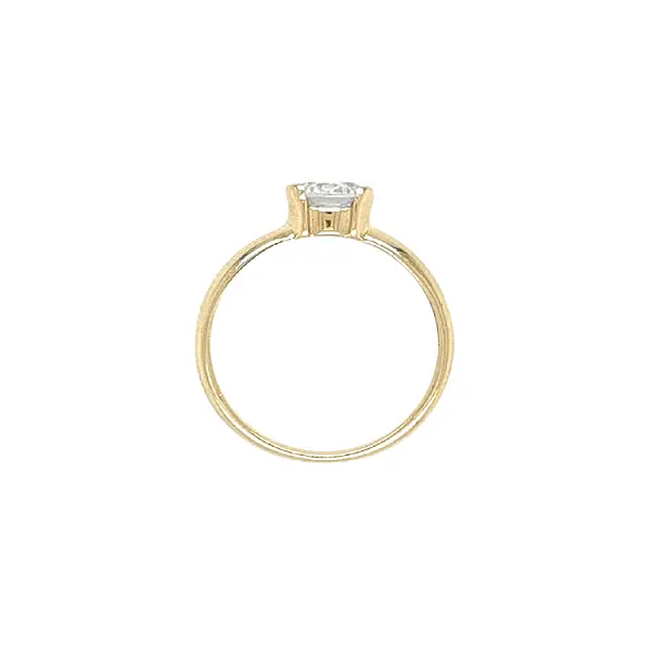 Gold Engagement Ring with Zircones